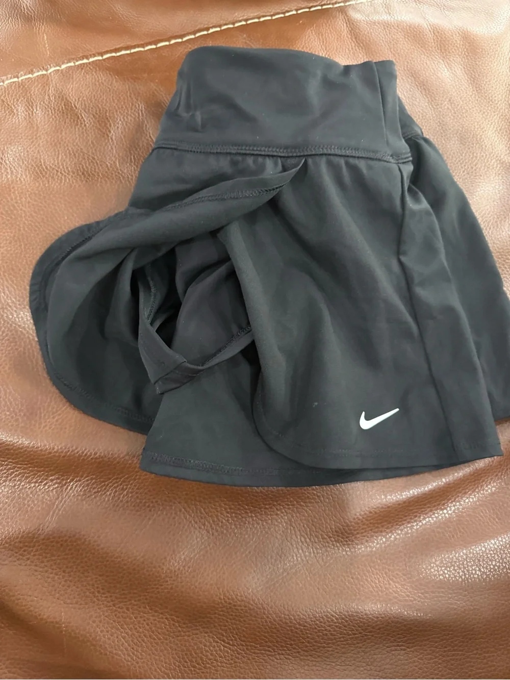 Nike Black Women's Swim Skort with White Swoosh